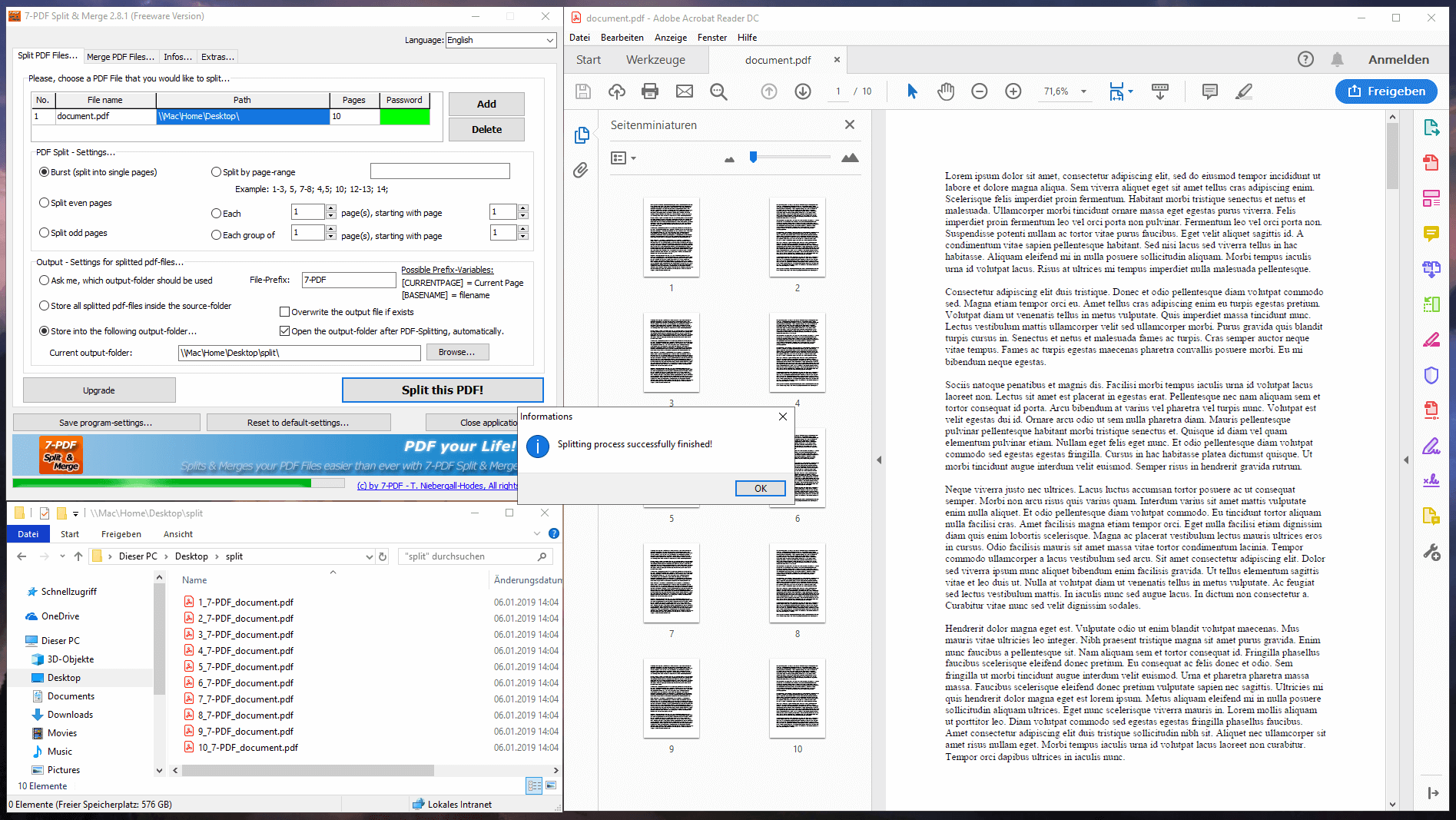 splitting adobe pdf files for mac